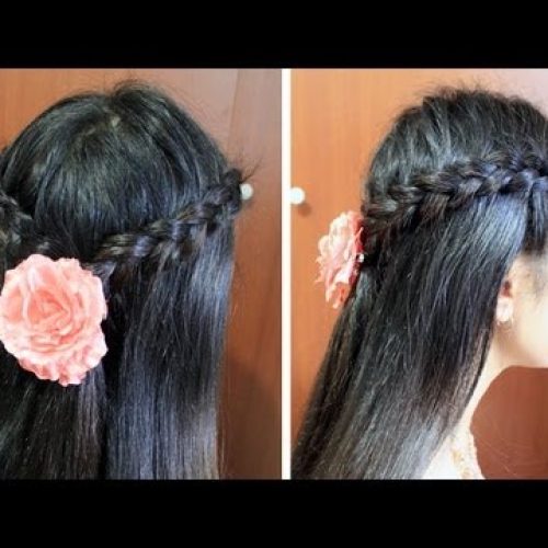 Dutch Braid With Flower Details, Summer Hairstyle With Extensions