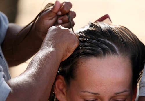 Getting hair braided