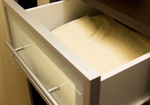 Half open drawer a good place to store hair extensions