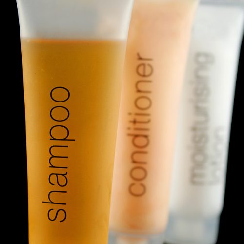 Shampoo conditioner and moisturizing lotion bottles